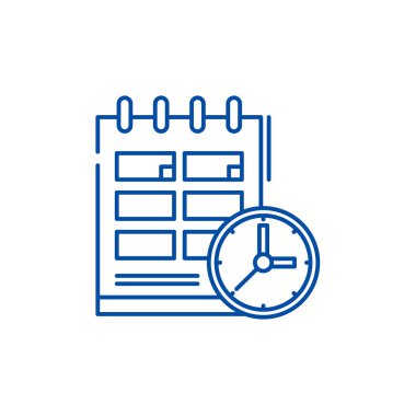 Program satırı simgesi kavramı. Zamanlama düz vektör simgesi, işaret, anahat illüstrasyon.