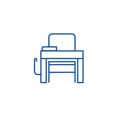 Okul Danışma hattı simgesi kavramı. Okul Danışma düz vektör simgesi, işaret, anahat illüstrasyon.