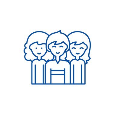 Cinsel eşitlik satırı simgesi kavramı. Cinsel eşitlik düz vektör simgesi, işaret, anahat illüstrasyon.