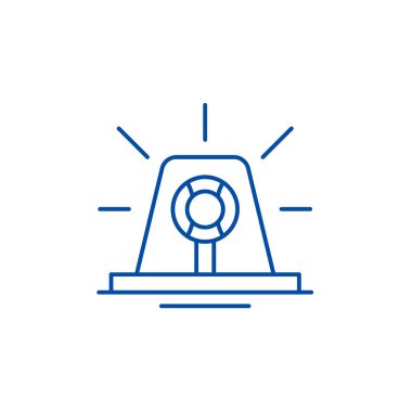 Sinyal ışık satırı simgesi kavramı. Sinyal ışık düz vektör simgesi, işaret, anahat illüstrasyon.