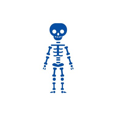 Skeletone satırı simgesi kavramı. Skeletone düz vektör simgesi, işaret, anahat illüstrasyon.