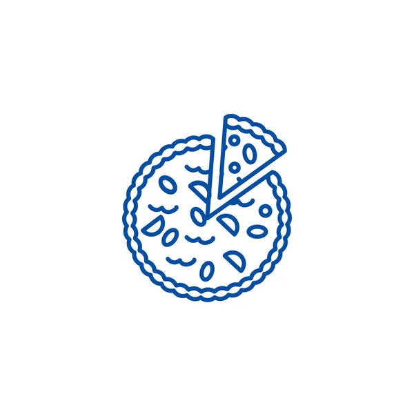 Pie pekárna vyvázání ikony. Koláče pekárna ploché vektor symbol, znamení, obrys obrázku. — Stockový vektor