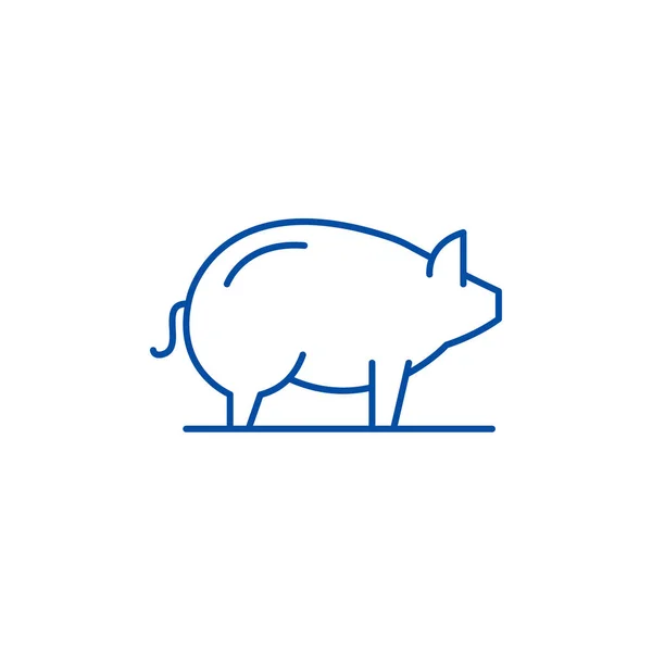 Concept d'icône de ligne de porc. Cochon plat vecteur symbole, signe, illustration de contour . — Image vectorielle