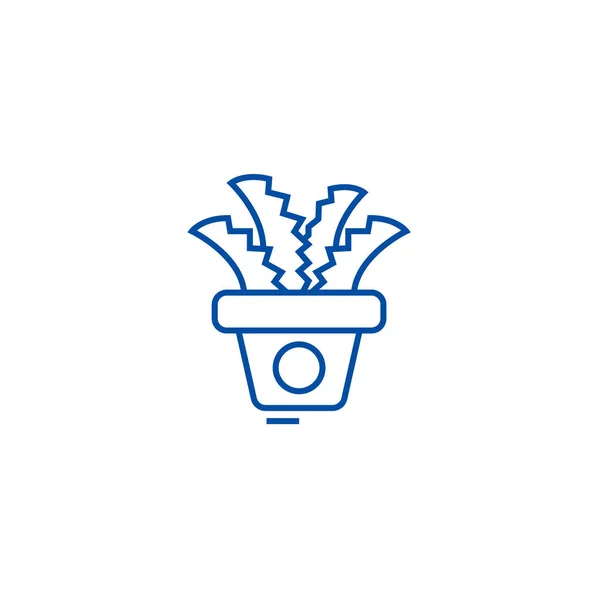 Plant in the pot,office cactus line icon concept. Plant in the pot,office cactus flat  vector symbol, sign, outline illustration. — Stock Vector