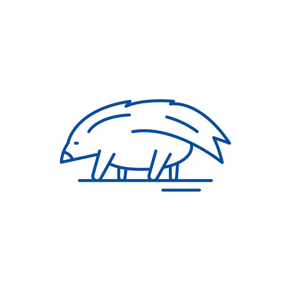Concepto de icono de la línea Porcupine. Porcupine símbolo de vector plano, signo, esbozo ilustración . — Vector de stock