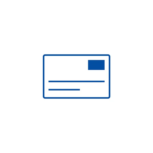 Vykort, e-line ikonen koncept. Vykort, e-platta vektor symbol, underteckna, disposition illustration. — Stock vektor