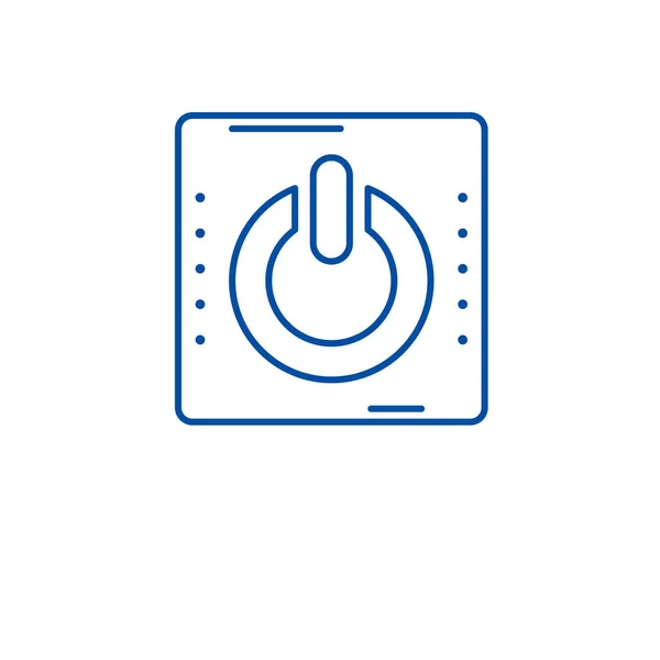 Concepto de icono de línea de botón de encendido. Botón de encendido símbolo de vector plano, signo, esbozo ilustración . — Vector de stock
