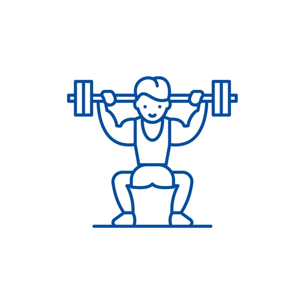Power lifting line icon concept. Power lifting flat  vector symbol, sign, outline illustration. — Stock Vector