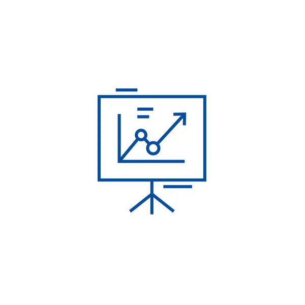 Presentation board,flip chart line icon concept. Presentation board,flip chart flat  vector symbol, sign, outline illustration. — Stock Vector