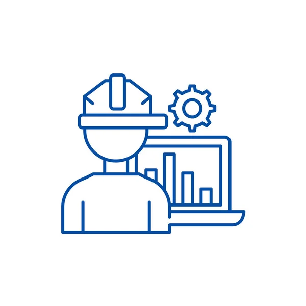 Production automation line icon concept. Production automation flat  vector symbol, sign, outline illustration. — Stock Vector