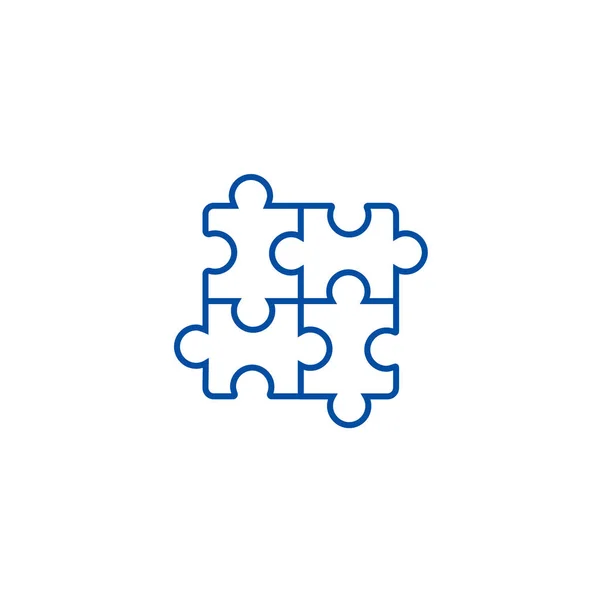 Puzzel, decoupeerzaag lijn pictogram concept. Puzzel, decoupeerzaag platte vector symbool, teken, overzicht illustratie. — Stockvector