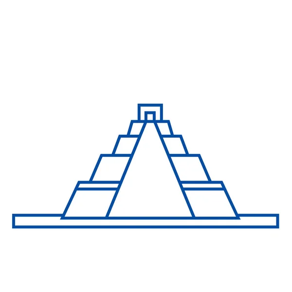 Concepto de icono de línea piramidal. Símbolo vectorial plano piramidal, signo, esquema ilustración . — Archivo Imágenes Vectoriales