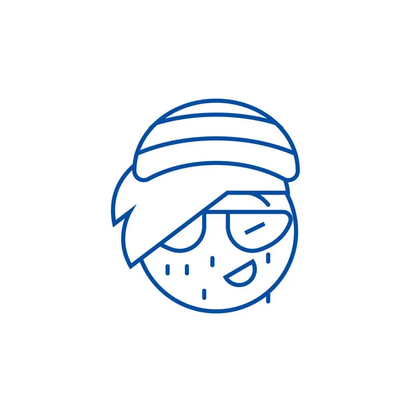 Rasta emoji line icon concept. rasta emoji flache vektorsymbol, zeichen, umriss illustration. — Stockvektor