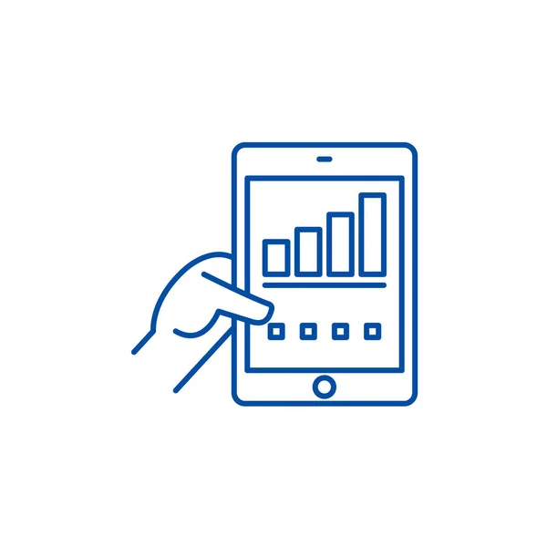Real data line icon concept. Real data flat  vector symbol, sign, outline illustration.