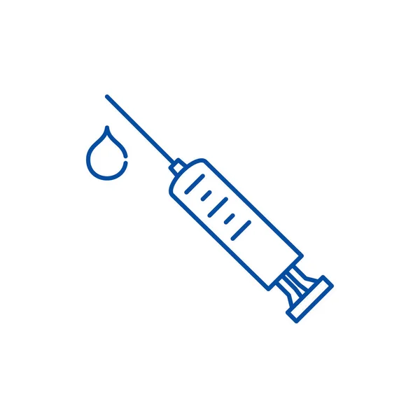 Otrzymujących iniekcje linii ikona koncepcja. Przyjmujących zastrzyki płaskie wektor symbol, znak, ilustracja kontur. — Wektor stockowy