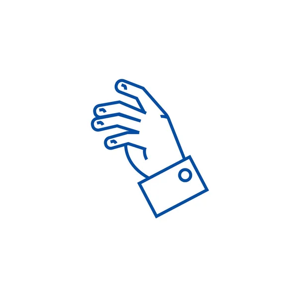 Ontspannen hand lijn pictogram concept. Ontspannen hand platte vector symbool, teken, overzicht illustratie. — Stockvector