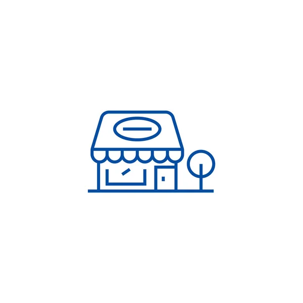 Concepto de icono de tienda minorista. Venta al por menor vector plano símbolo, signo, esquema ilustración . — Vector de stock