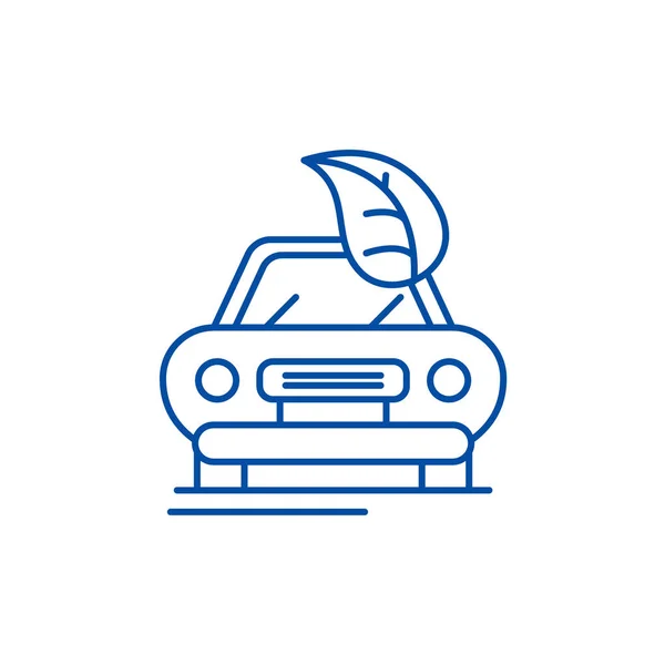 Concepto de icono de línea de coche retro. Símbolo vectorial plano coche retro, signo, esquema ilustración . — Vector de stock