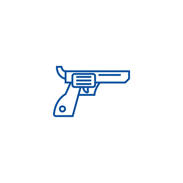 Revolver, pistolet, concept d'icône de ligne de cow-boy. Revolver, gun, cowboy flat vector symbol, sign, outline illustration . — Image vectorielle