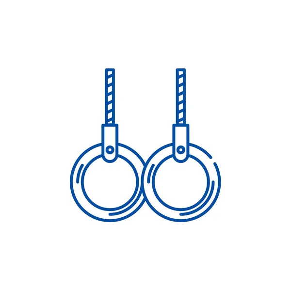 Ringen voor Turnen lijn pictogram concept. Ringen voor Turnen platte vector symbool, teken, een overzicht van illustratie. — Stockvector