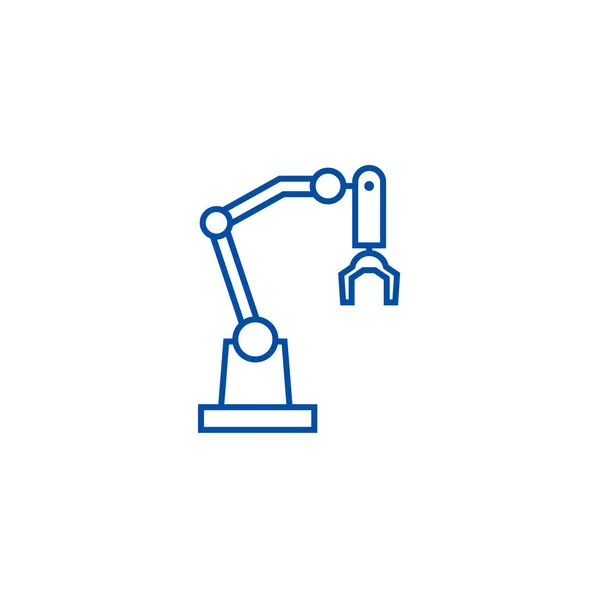 Έννοια εικονίδιο γραμμής βραχίονα ρομπότ. Σύμβολο επίπεδη διάνυσμα βραχίονα ρομπότ, σημάδι, απεικόνιση της διάρθρωσης. — Διανυσματικό Αρχείο
