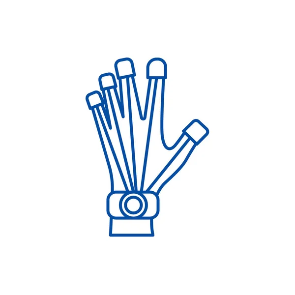 Концепція піктограми ручної лінії робототехніки. Робототехніка рука плоский векторний символ, знак, контурна ілюстрація . — стоковий вектор