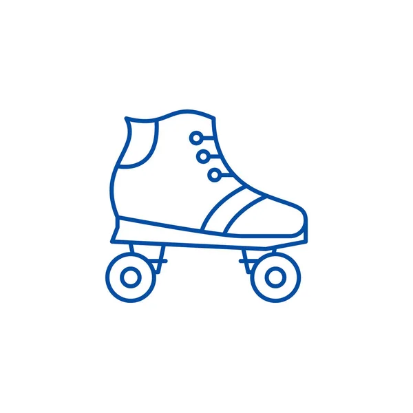 Roller skates line icon concept. Roller skates flat  vector symbol, sign, outline illustration. — Stock Vector