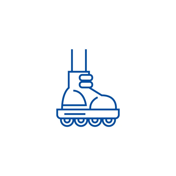 Concepto de icono de línea de patinaje. Patinaje sobre ruedas vector plano símbolo, signo, esquema ilustración . — Vector de stock