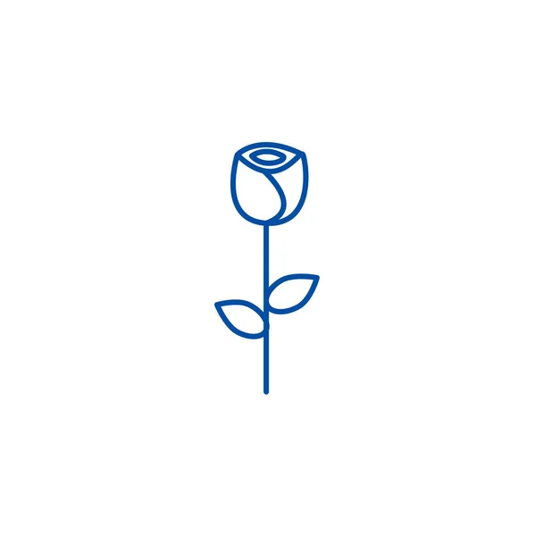 Róża kwiat linia ikona koncepcja. Róża Kwiat płaski wektor symbol, znak, ilustracja kontur. — Wektor stockowy