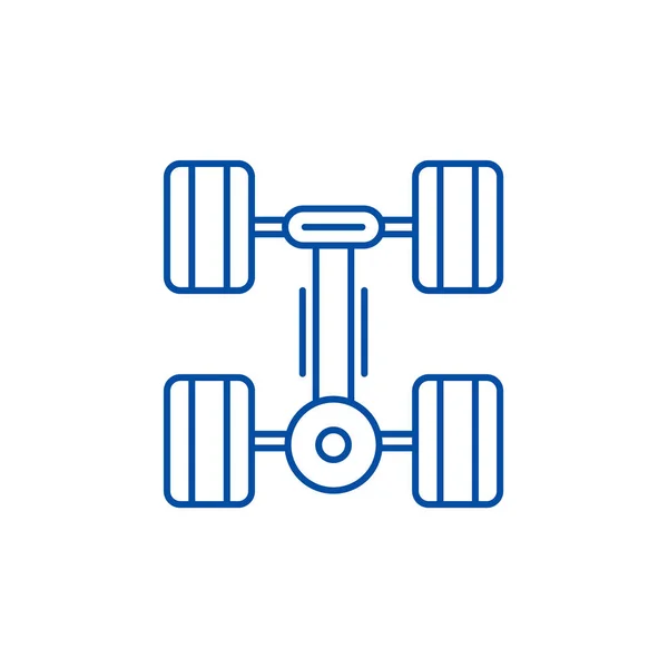 Concept d'icône de ligne d'engrenage en marche. Engrenage plat vecteur symbole, signe, illustration de contour . — Image vectorielle