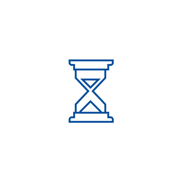 Concepto de icono de línea de tiempo de arena. Tiempo de arena vector plano símbolo, signo, esbozo ilustración . — Vector de stock