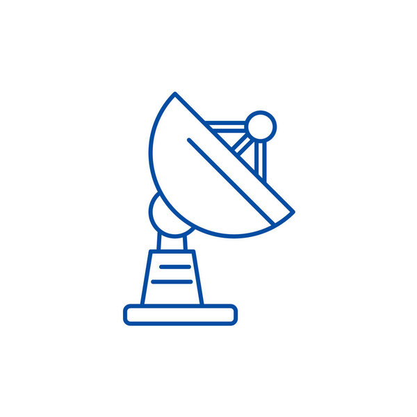 Satellite dish line icon concept. Satellite dish flat  vector symbol, sign, outline illustration.