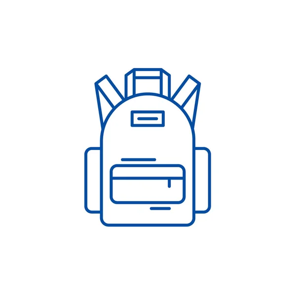 Σχολική τσάντα γραμμή εικονίδιο έννοια. Σχολική τσάντα επίπεδη διάνυσμα σύμβολο, σημάδι, απεικόνιση της διάρθρωσης. — Διανυσματικό Αρχείο
