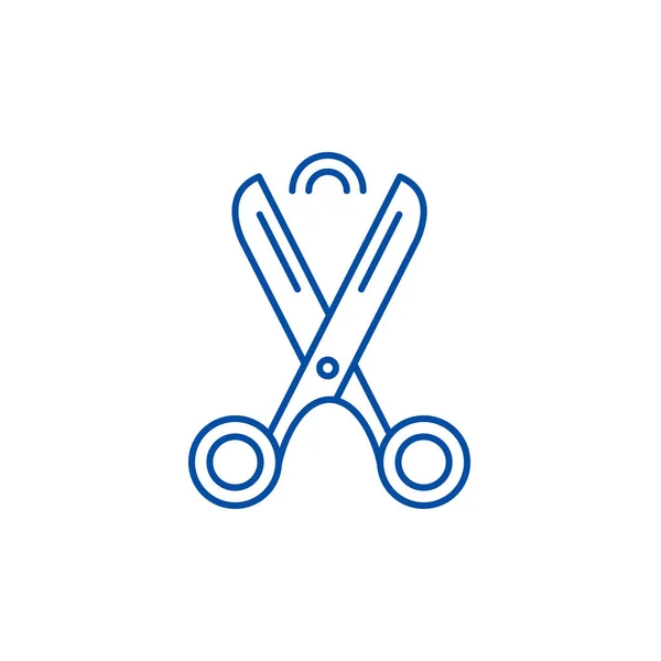 Концепция иконки линии ножниц. Ножницы плоский вектор символ, знак, контур иллюстрации . — стоковый вектор