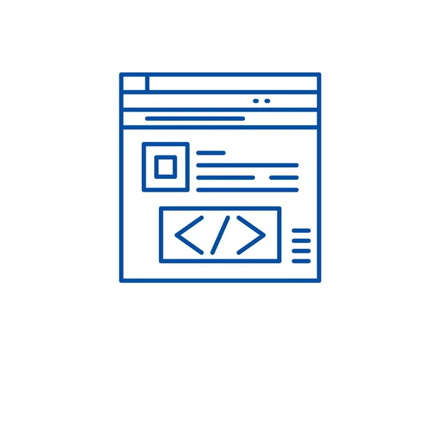 Conceptul de linie de optimizare a motorului de căutare. Optimizarea motorului de căutare simbol vector plat, semn, ilustrație schiță . — Vector de stoc