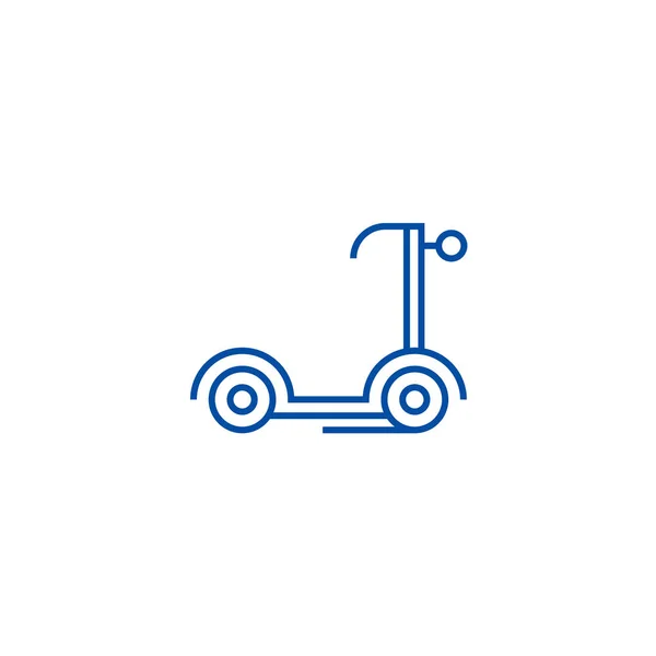 Scooter kick line icône concept. Scooter coup de pied plat vecteur symbole, signe, illustration de contour . — Image vectorielle