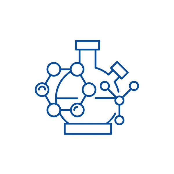 Icono de línea de investigación científica concepto. Investigación científica vector plano símbolo, signo, esquema ilustración . — Archivo Imágenes Vectoriales