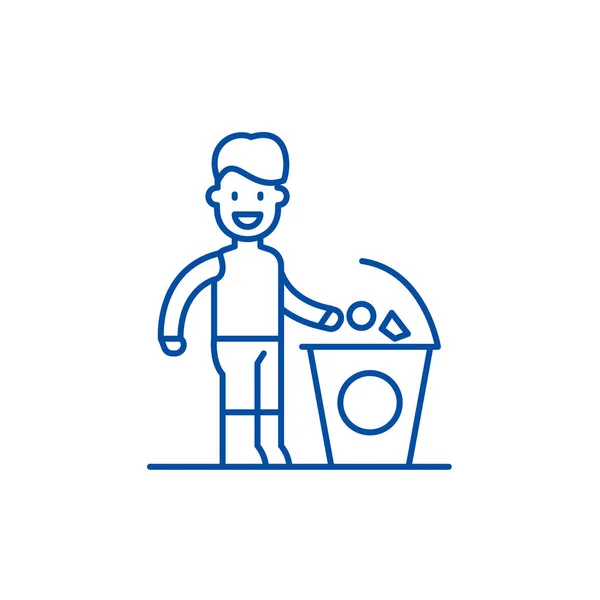 Separates Trash Line Icon Konzept. separates Trash-Flat-Vektor-Symbol, Zeichen, Umriss-Illustration. — Stockvektor