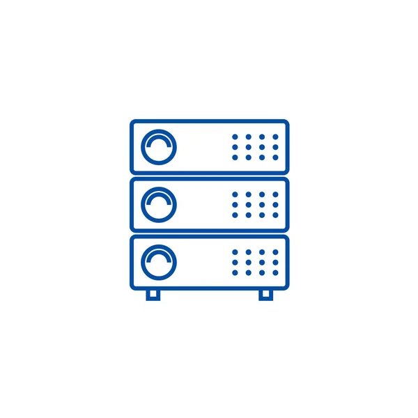 Server Illustration Line Icon Konzept. Server Illustration flache Vektorsymbol, Zeichen, Umriss Illustration. — Stockvektor