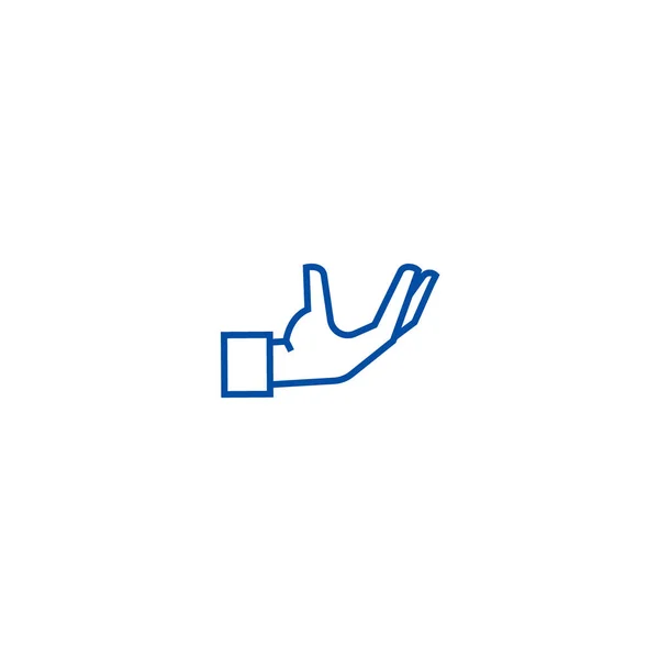 Hand ondersteuning lijn pictogram dienstverleningsconcept. Service hand steun platte vector symbool, teken, overzicht illustratie. — Stockvector