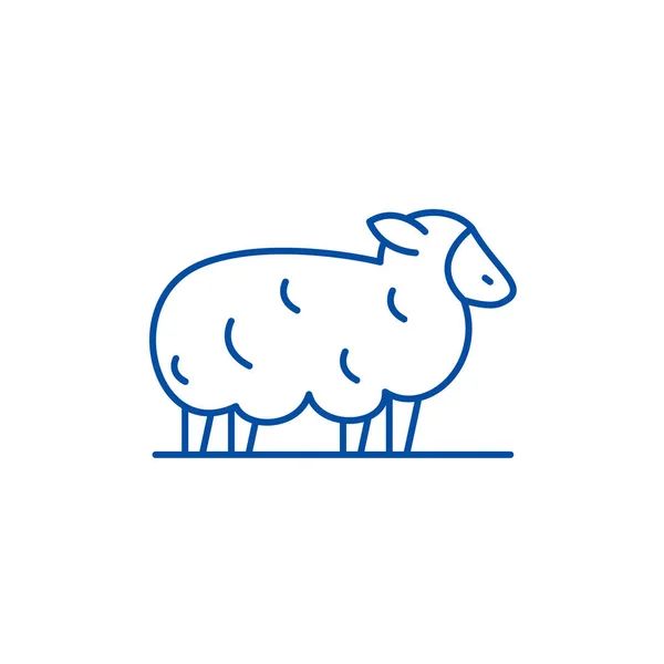Sheep line icon concept. Sheep flat  vector symbol, sign, outline illustration. — Stock Vector