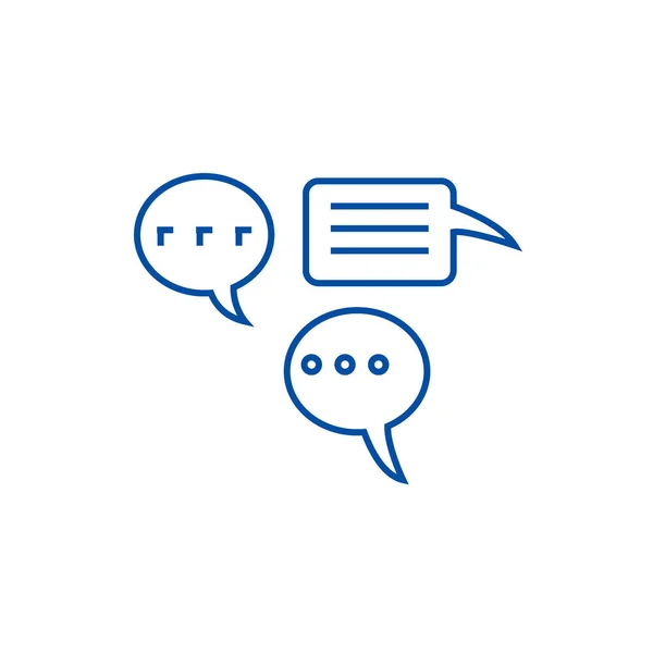 Simple chat ligne icône concept. Chat simple symbole vectoriel plat, signe, illustration de contour . — Image vectorielle