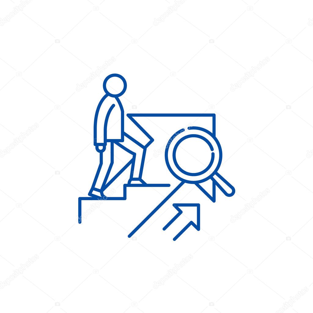 Personal growth line icon concept. Personal growth flat  vector symbol, sign, outline illustration.