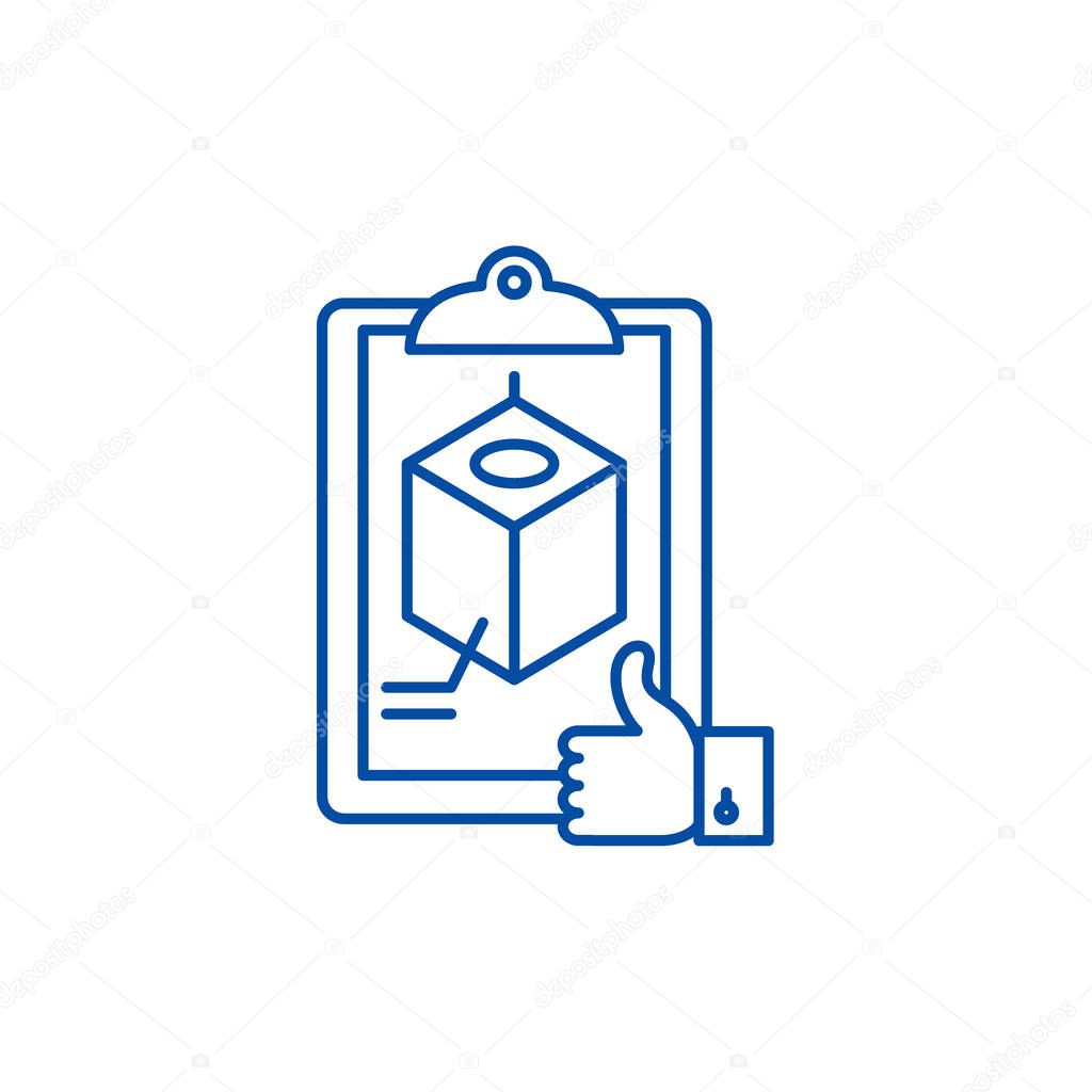 Project recognition line icon concept. Project recognition flat  vector symbol, sign, outline illustration.