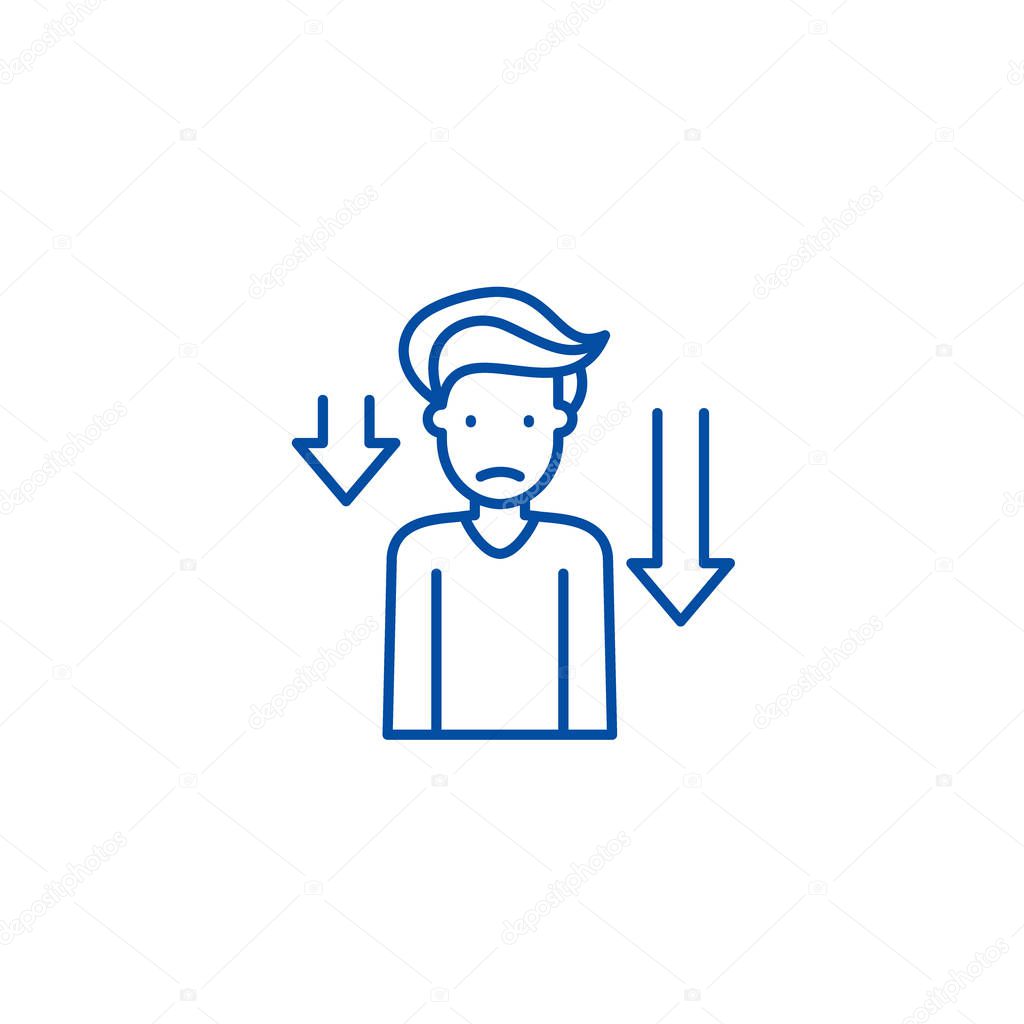 Prostration line icon concept. Prostration flat  vector symbol, sign, outline illustration.