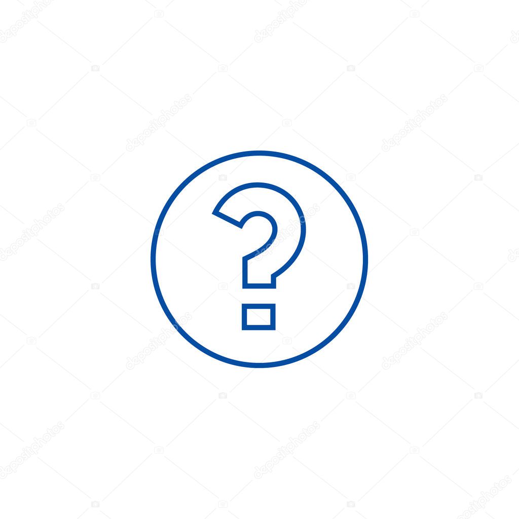 Question line icon concept. Question flat  vector symbol, sign, outline illustration.