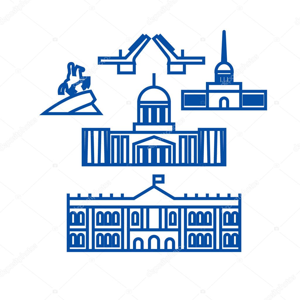 Sant petersburg, russia line icon concept. Sant petersburg, russia flat  vector symbol, sign, outline illustration.