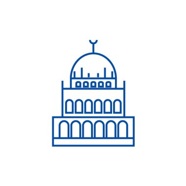 Küçük Camii hat simgesi kavramı. Küçük Camii düz vektör simgesi, işaret, anahat illüstrasyon.
