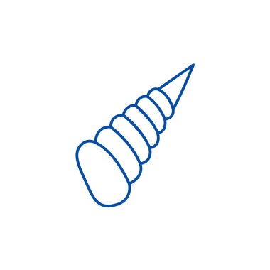 Küçük kabuk hattı simgesi kavramı. Küçük kabuk düz vektör simgesi, işaret, anahat illüstrasyon.