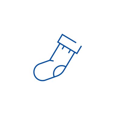 Çorap simgesi kavramı satır. Çorap düz vektör simgesi, işaret, anahat illüstrasyon.